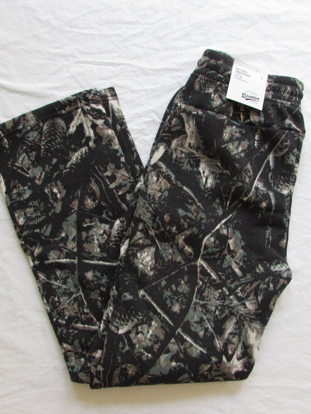 Men's Brooklyn Fleece Sweatpants Pants/Lounge Forest Camouflage Relaxed Size S